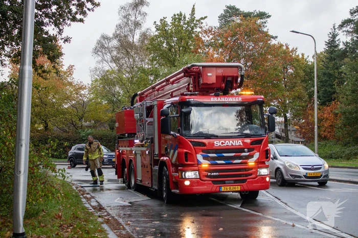 Auto beschadigd bij botsing tegen lantaarnpaal