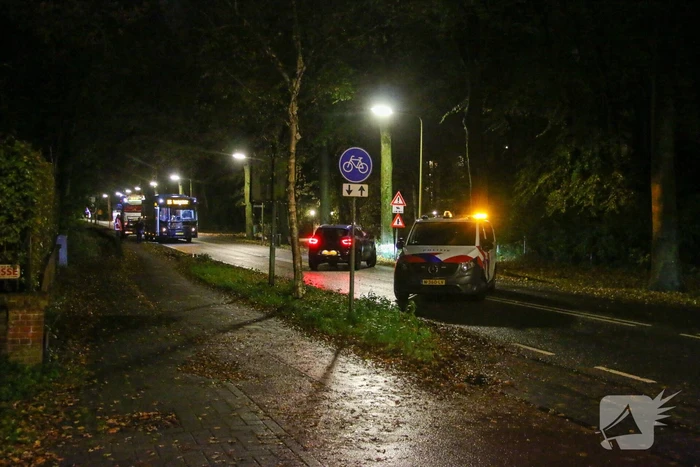 Auto flink beschadigd na botsing met boom