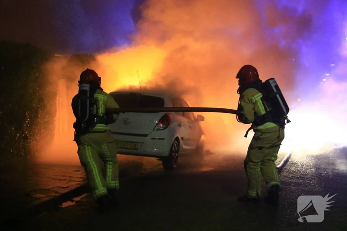 Bestelbus en auto uitgebrand door brandstichting