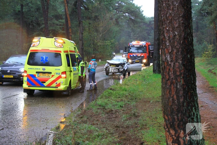 Automobilist verliest macht over het stuur en klapt op boom