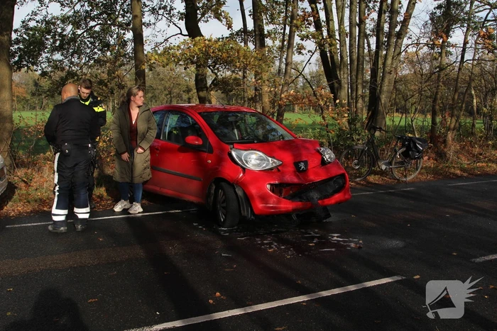 Ongeval door bladeren op de weg