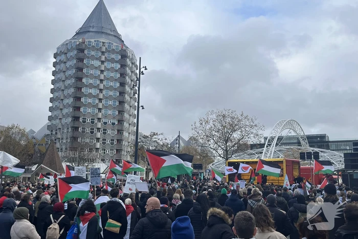 Grote opkomst pro Palestina demonstratie