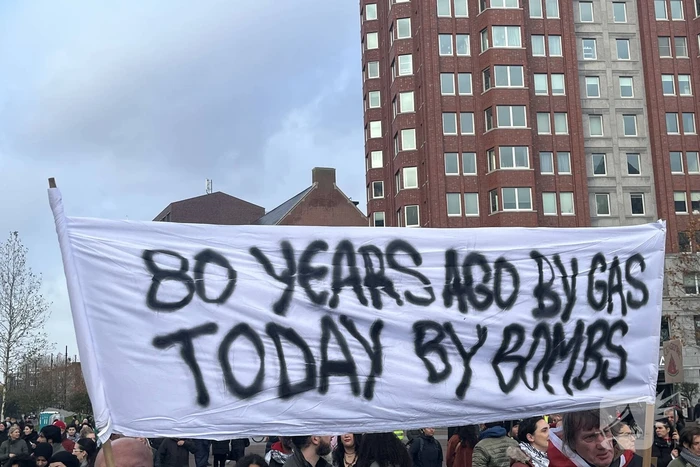Grote opkomst pro Palestina demonstratie