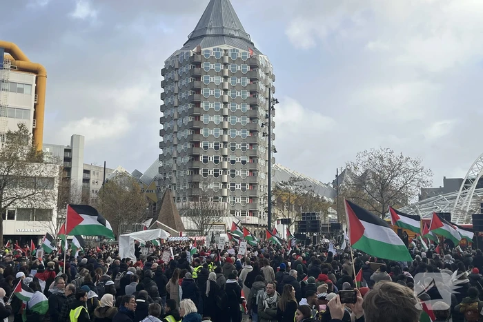 Grote opkomst pro Palestina demonstratie