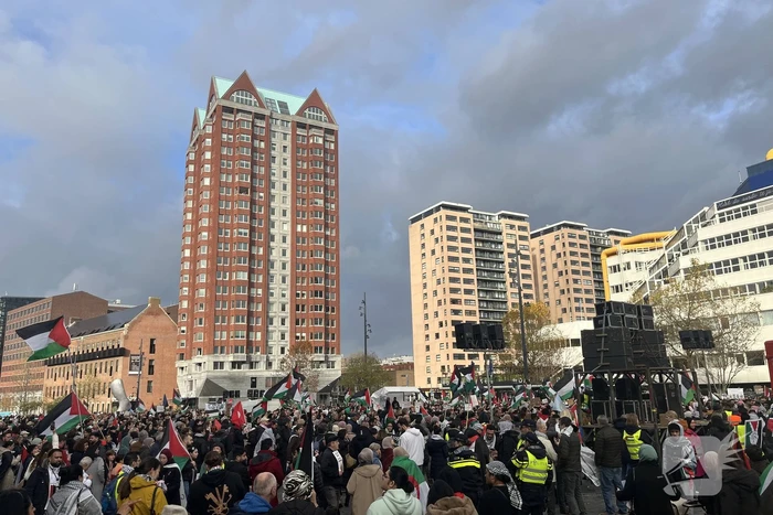 Grote opkomst pro Palestina demonstratie