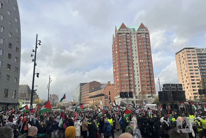 Grote opkomst pro Palestina demonstratie