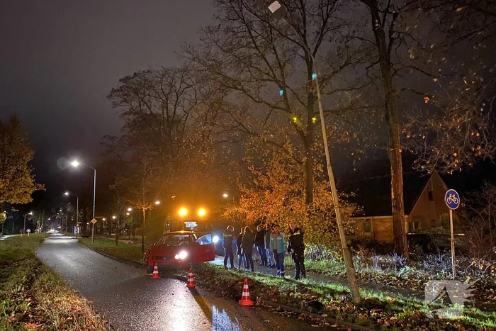 Automobilist ramt lantaarnpaal