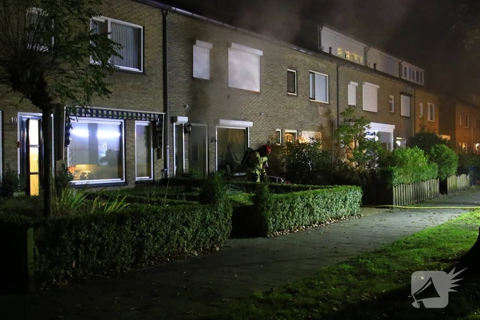 Hevige rookontwikkeling bij brand in woning
