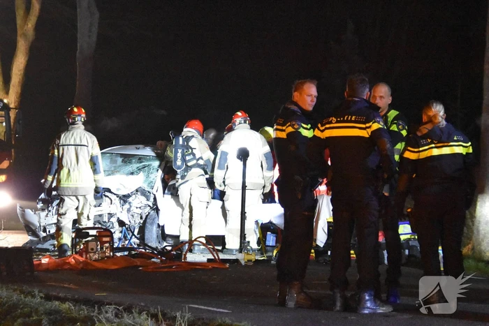 Automobilist eindigt tegen boom
