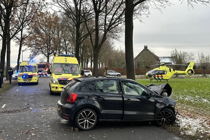 Automobilist zwaargewond bij botsing met boom