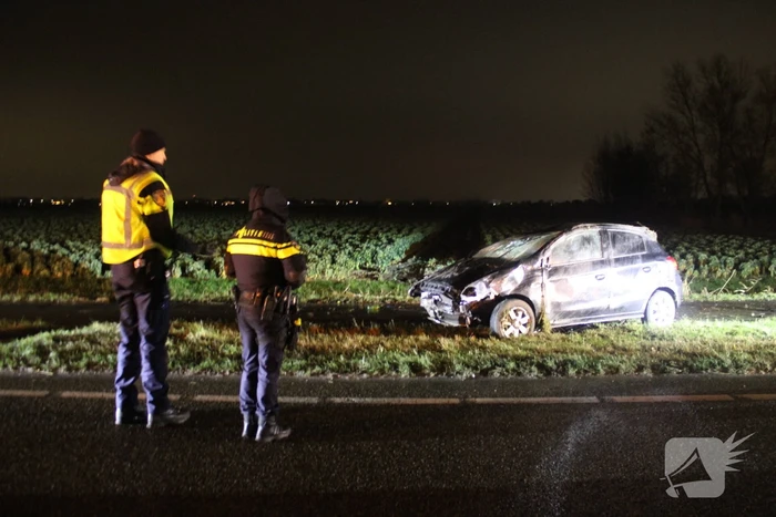 Bestuurder gevlucht na eenzijdig ongeval