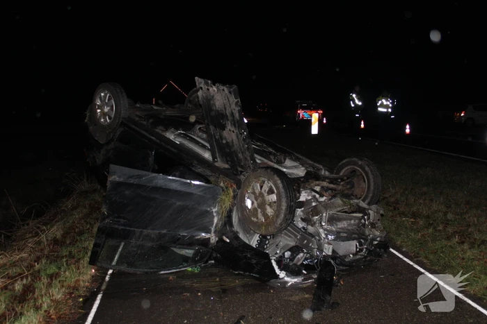Bestuurder gevlucht na eenzijdig ongeval