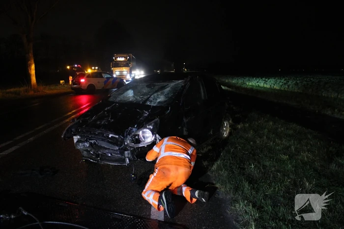 Bestuurder gevlucht na eenzijdig ongeval