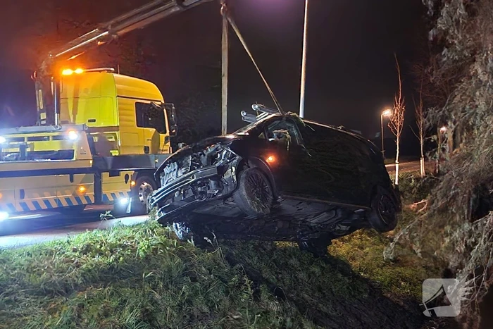 Bestuurder van bestelbus belandt in sloot