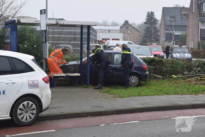 Auto raakt van weg en belandt in bosjes