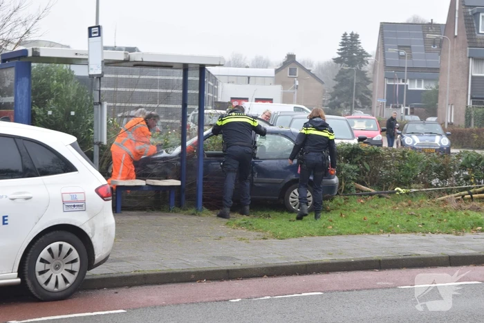 Auto raakt van weg en belandt in bosjes