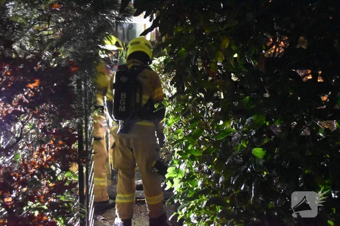 Containerhok verwoest door brand