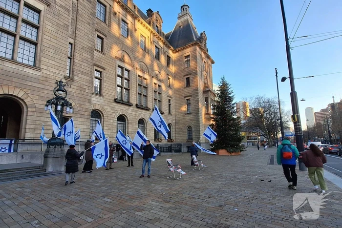 Pro Israel demonstratie voor stadhuis