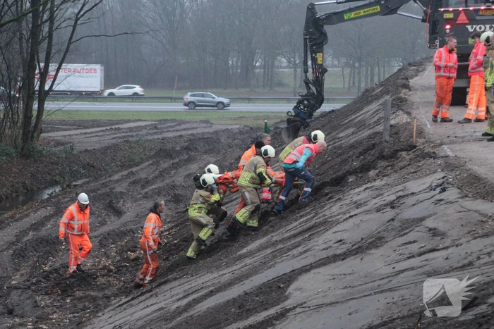 Persoon gevallen bij wegwerkzaamheden
