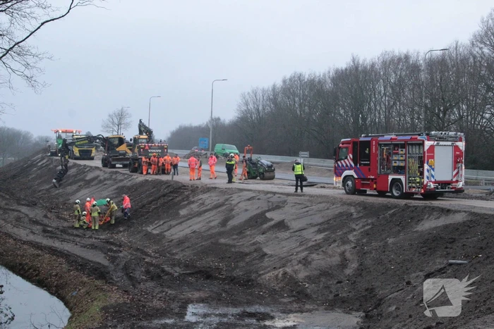 Persoon gevallen bij wegwerkzaamheden