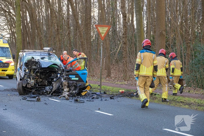 Bestuurder van bestelbus botst op boom