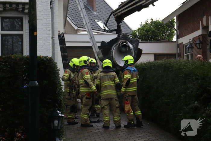 Verwarringspijp afgebroken door storm