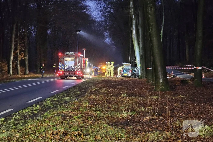 Persoon overleden bij botsing met boom