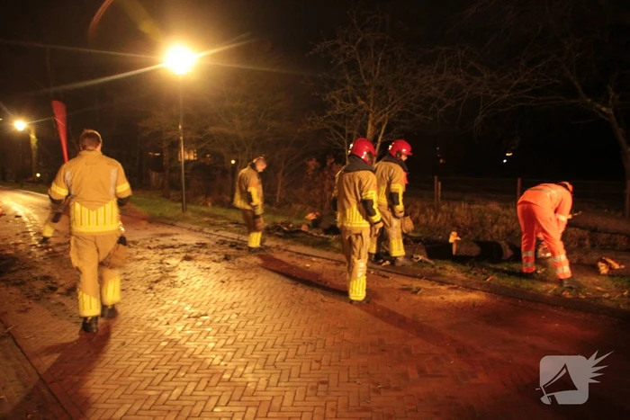 Boom valt op weg door harde wind
