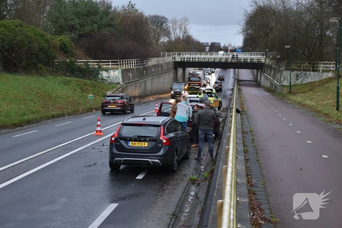 Kettingbotsing met vier voertuigen