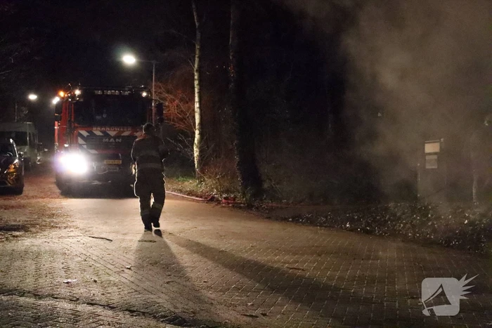 Veel rookontwikkeling bij brand in container
