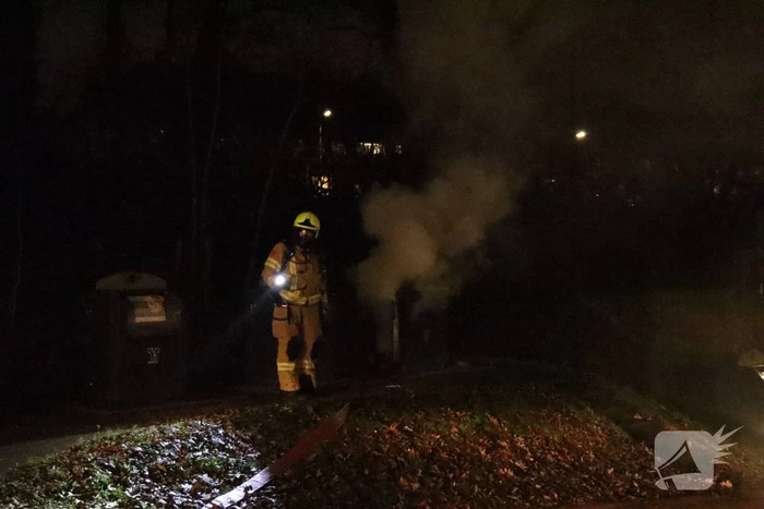 Veel rookontwikkeling bij brand in container