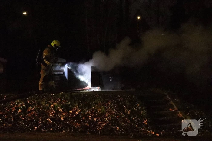Veel rookontwikkeling bij brand in container