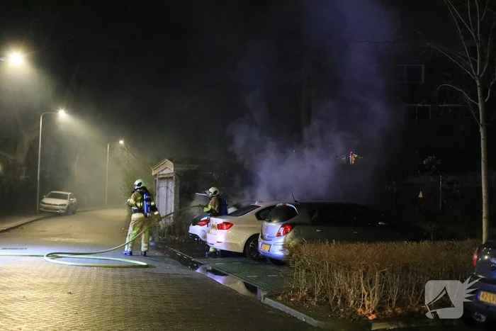 Auto verwoest door brand