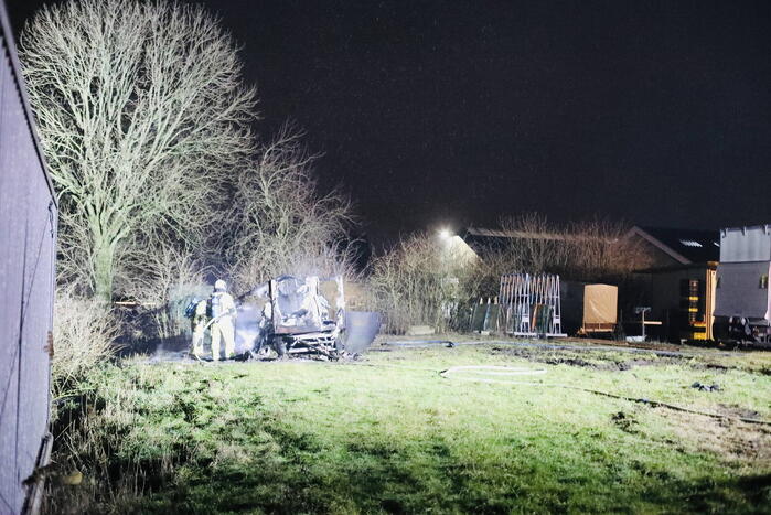 Aanhanger verwoest door brand