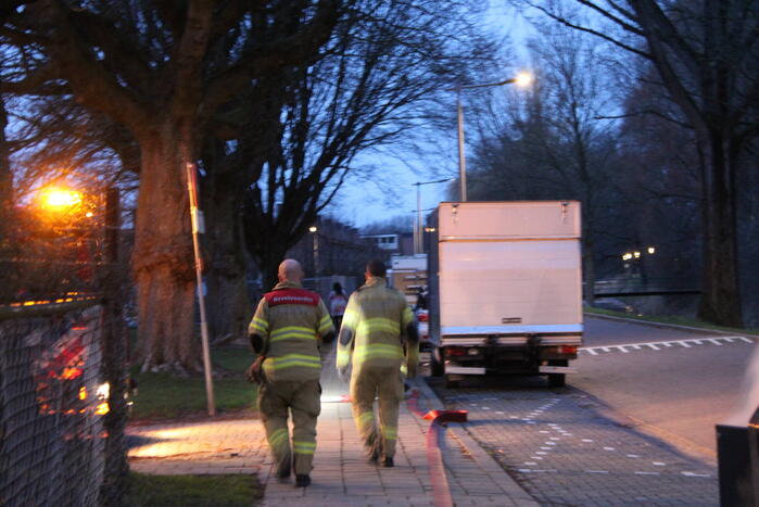 Ondergrondse container in brand