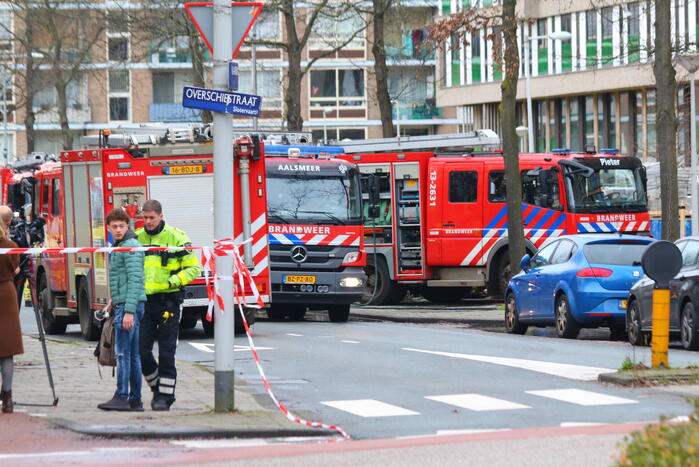 Zeer grote brand op zevende etage flat