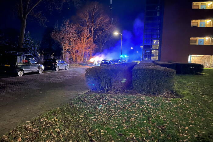 Aanhanger gaat in vlammen op