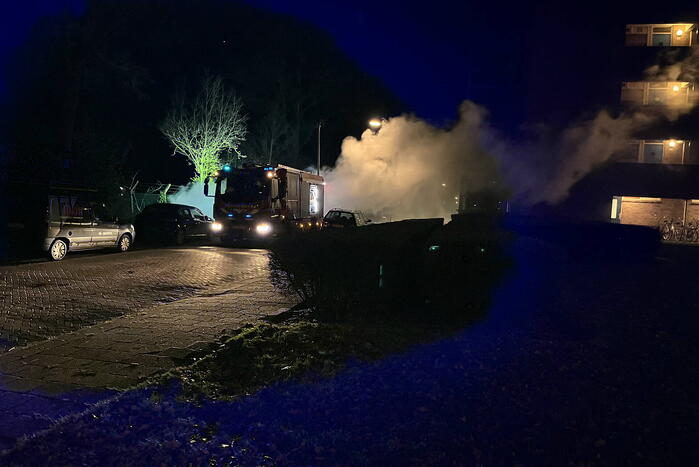 Aanhanger gaat in vlammen op