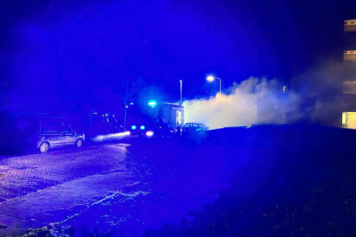 Aanhanger gaat in vlammen op