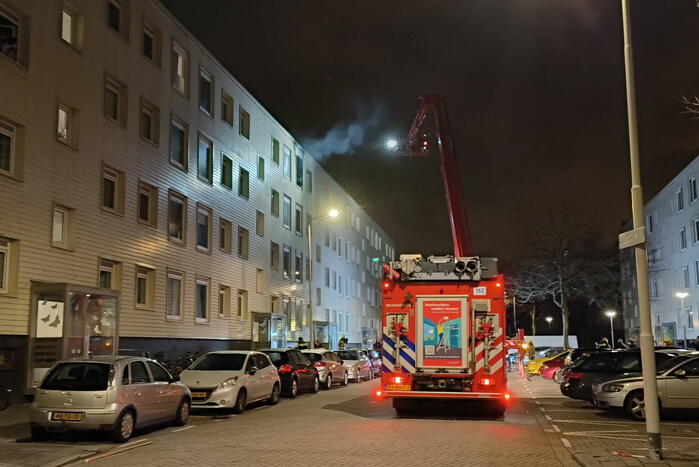 Brand op vierde verdieping van flatgebouw