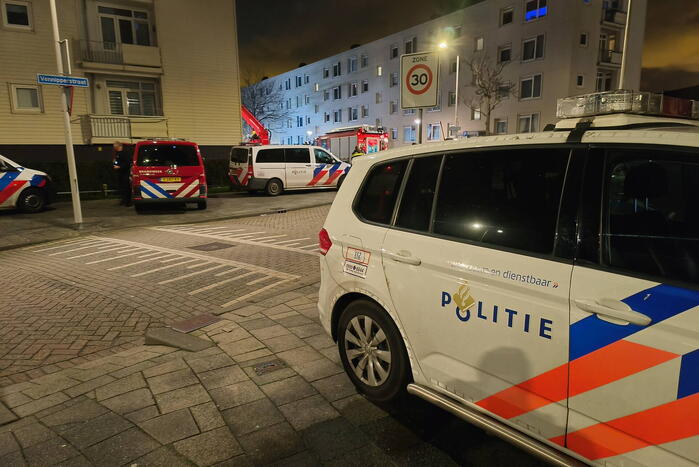 Brand op vierde verdieping van flatgebouw