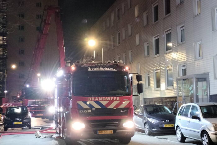 Brand op vierde verdieping van flatgebouw