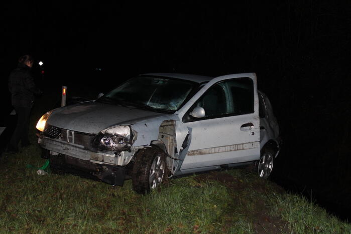 Veel schade bij eenzijdig verkeersongeval
