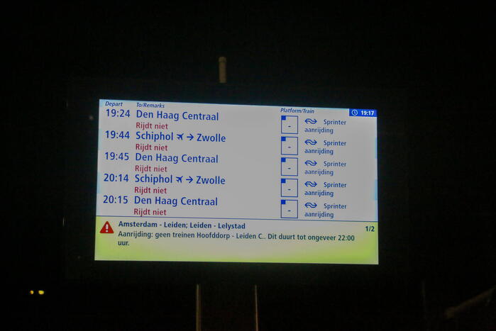 Geen treinen tussen Amsterdam en Leiden na ongeval