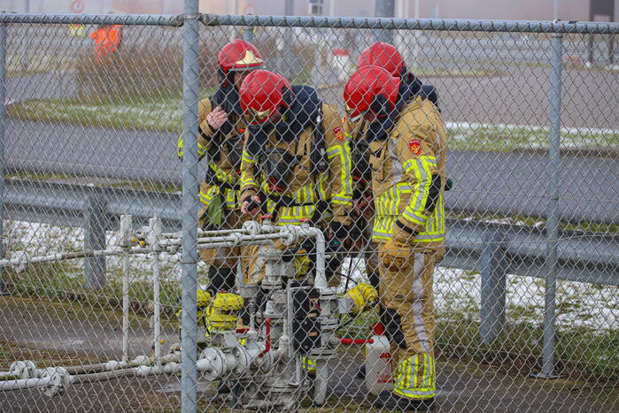 Gaslekkage bij tankstation Texaco Honswijck