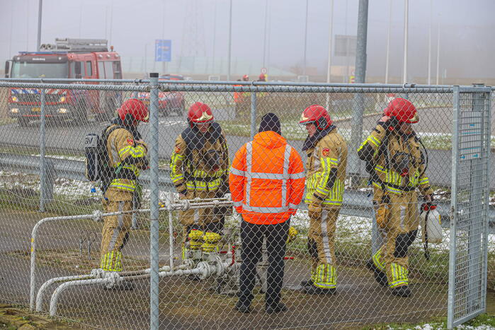 Gaslekkage bij tankstation Texaco Honswijck