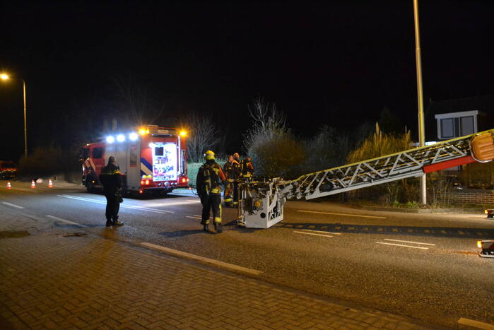 Weg afgesloten vanwege schoorsteenbrand