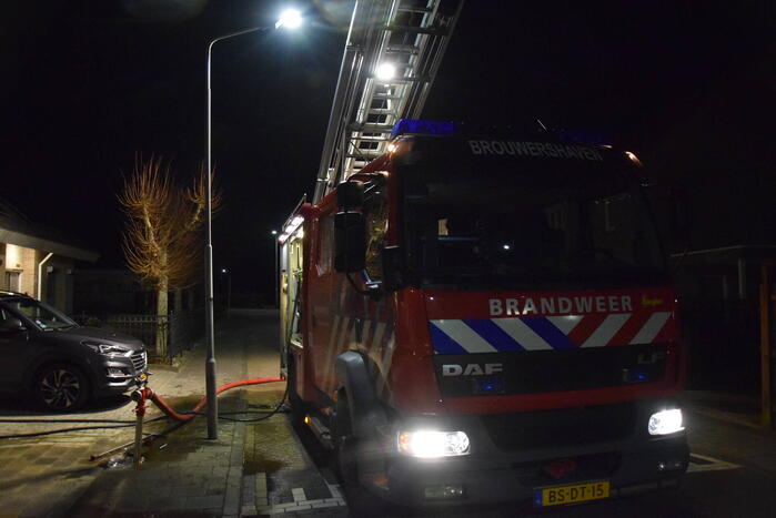 Hevige brand in tuin