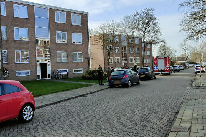 Gaslekkage bij meterkast van flatgebouw