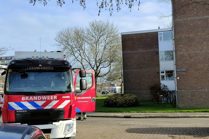 Gaslekkage bij meterkast van flatgebouw